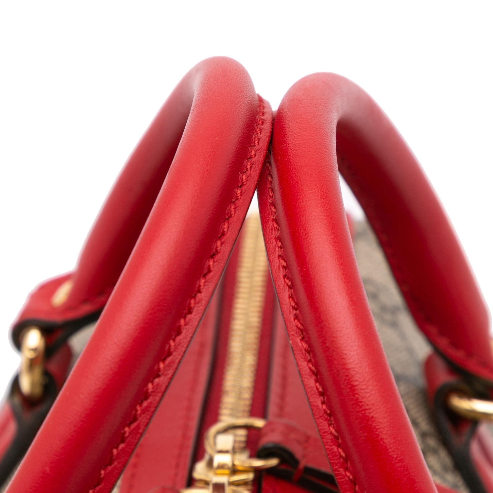 Gucci Small GG Supreme Kingsnake Heart Embroidered Satchel