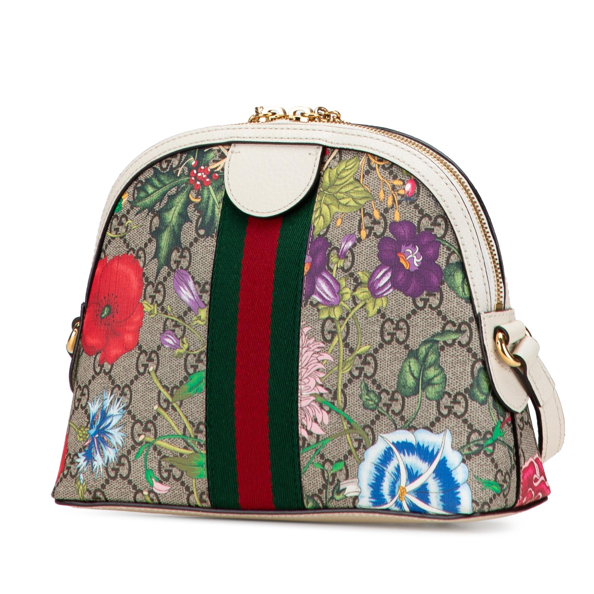 Gucci Small GG Supreme Web  Flora Ophidia Dome Crossbody