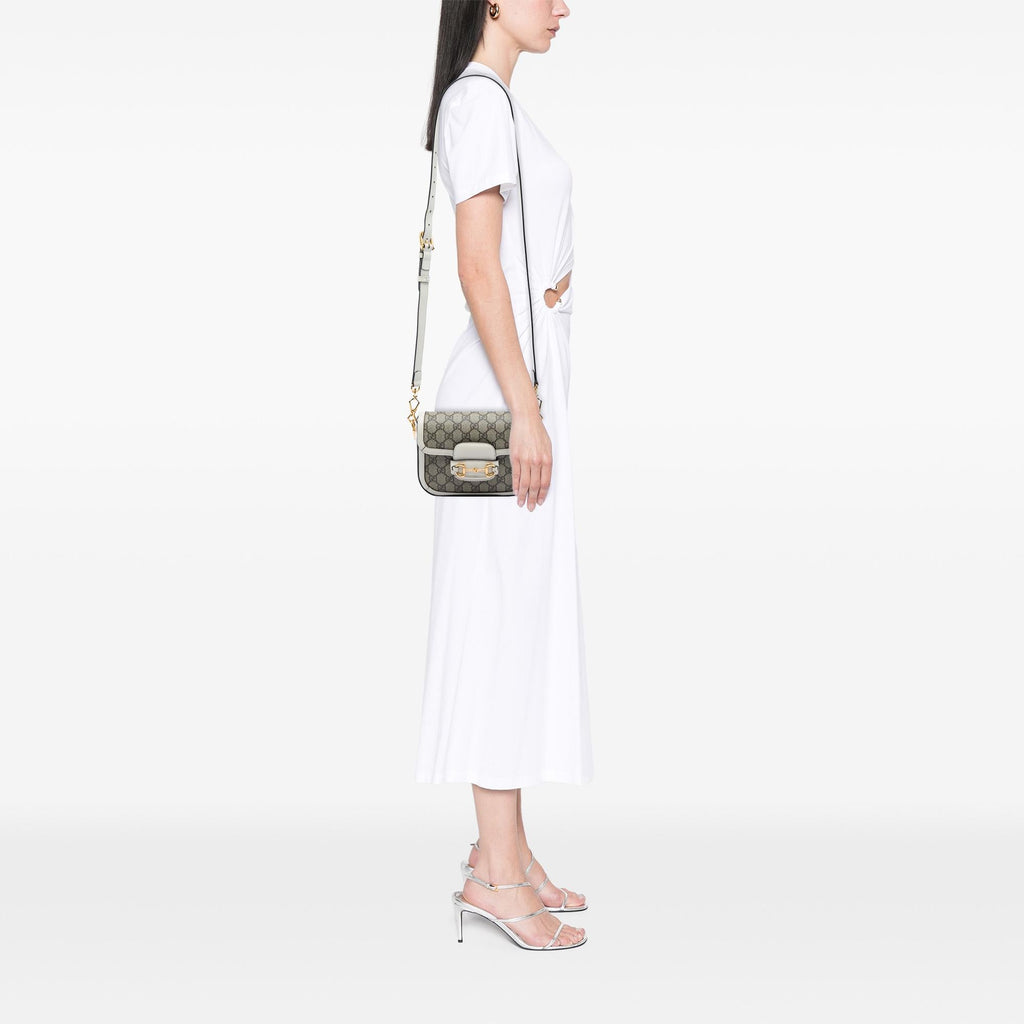 Gucci Small GG Supreme Web Horsebit 1955 Crossbody