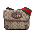 Gucci Small GG Supreme Web Neo Vintage Double Flap Messenger Bag