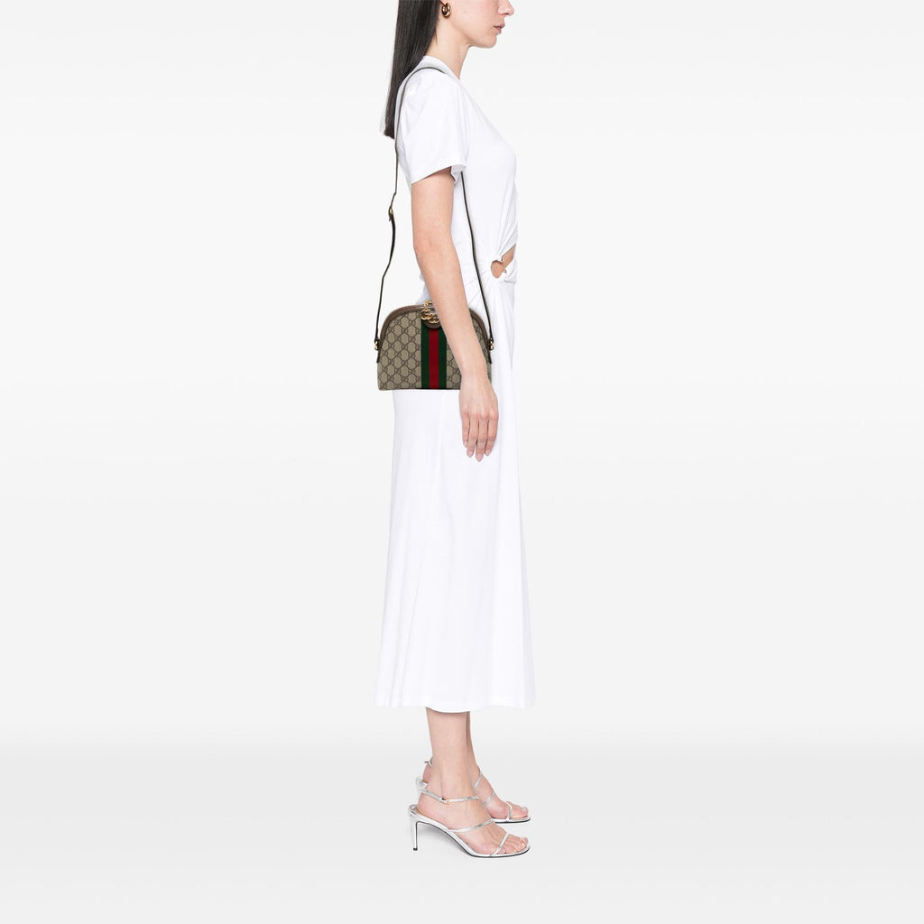 Gucci Small GG Supreme Web Ophidia Dome Crossbody