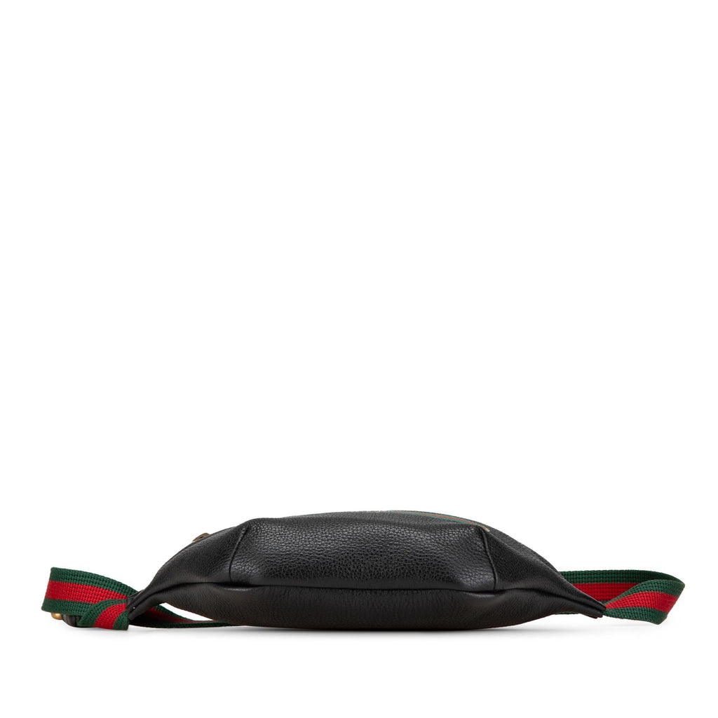 Gucci Small Grained Calfskin Web Logo Belt Bag
