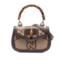 Gucci Small Jumbo GG Canvas Bamboo 1947 Top Handle Bag