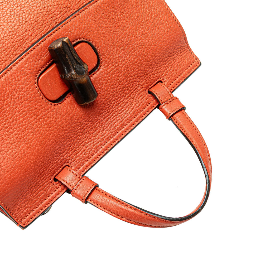 Gucci Small Leather Bamboo Daily Satchel