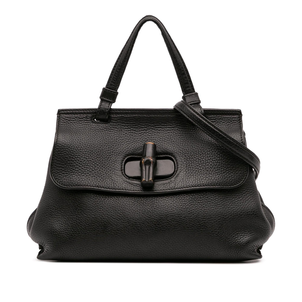 Gucci Small Leather Bamboo Daily Satchel