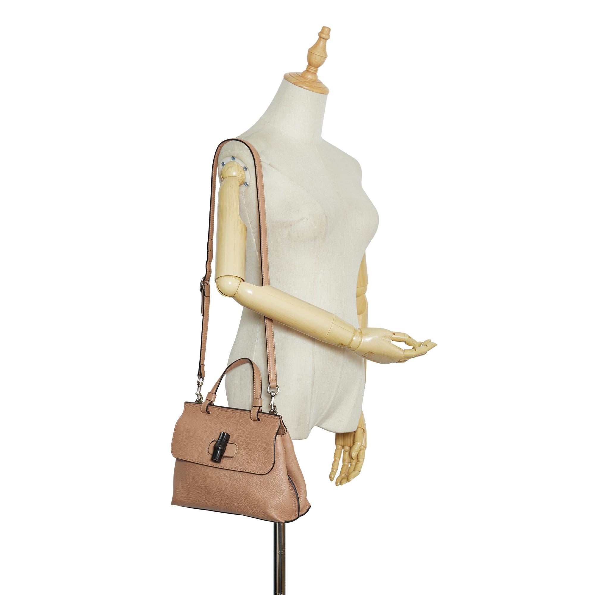 Gucci Small Leather Bamboo Daily Satchel