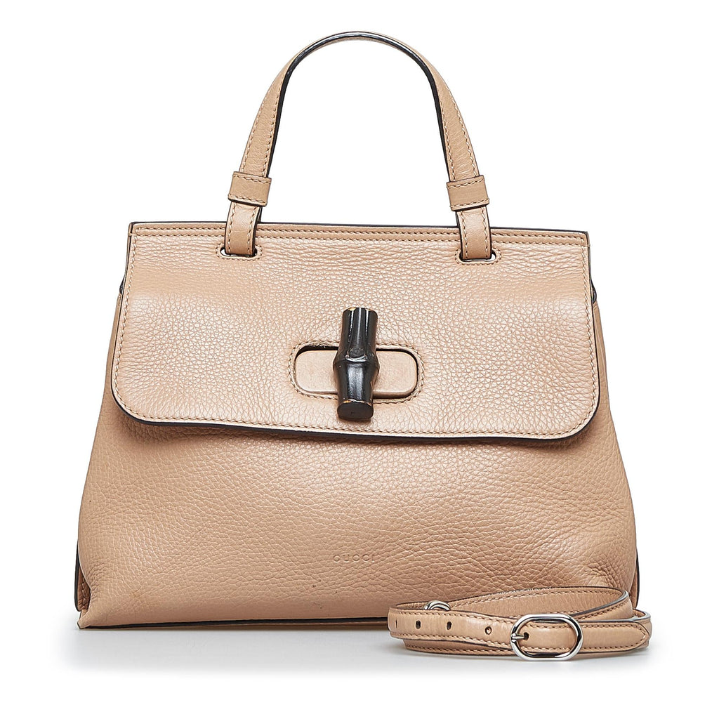 Gucci Small Leather Bamboo Daily Satchel