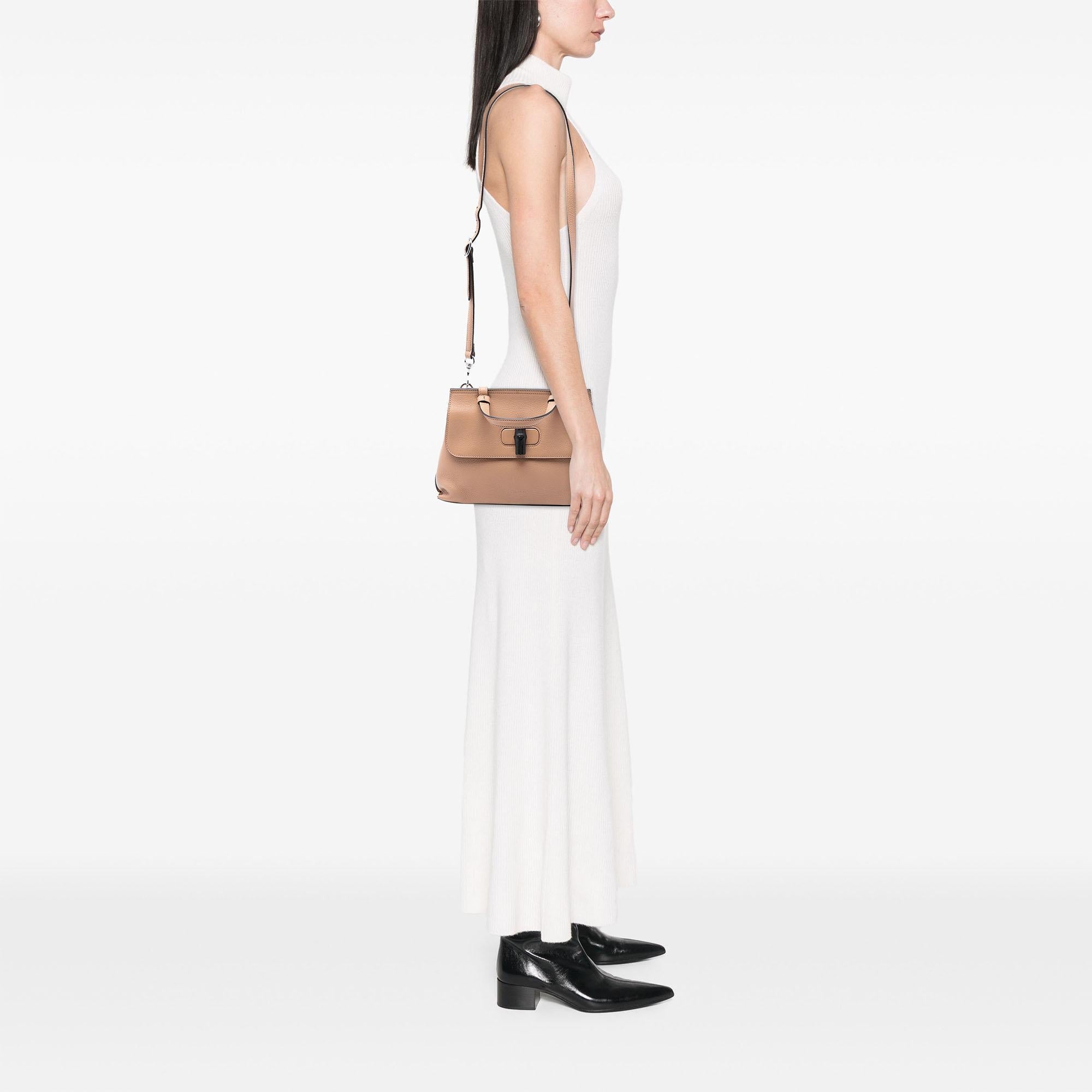 Gucci Small Leather Bamboo Daily Satchel