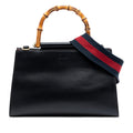 Gucci Small Leather Bamboo Nymphaea Web Satchel