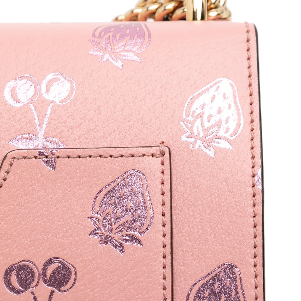Gucci Small Leather Berry Print Padlock Crossbody