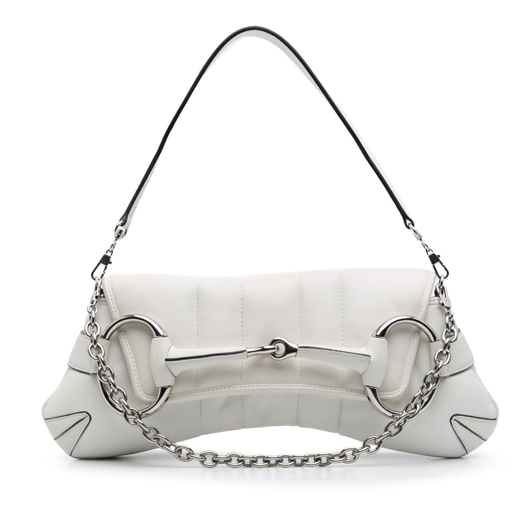 Gucci Small Leather Horsebit Chain Satchel