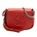 Gucci Small Leather Soho Chain Flap Crossbody