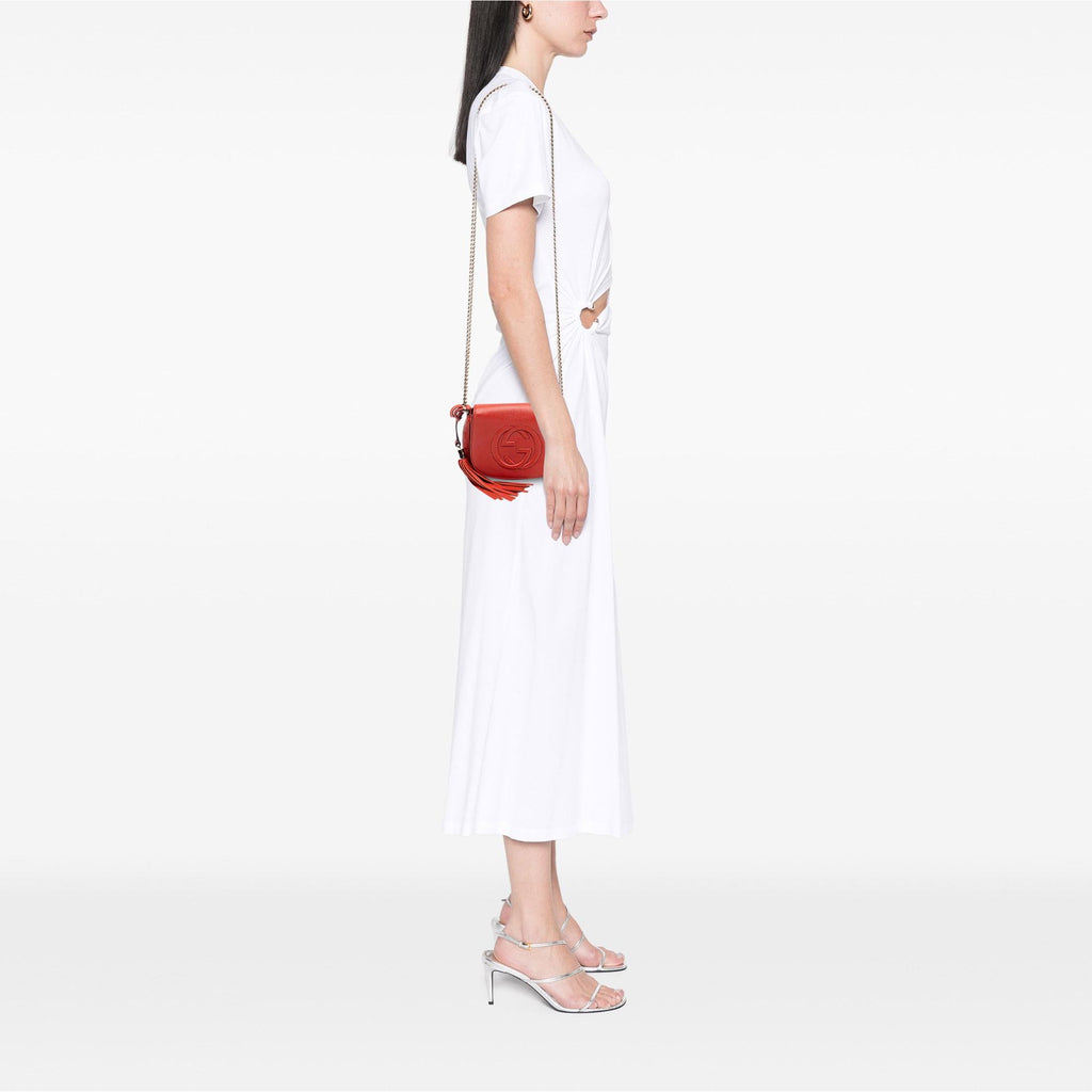 Gucci Small Leather Soho Chain Flap Crossbody