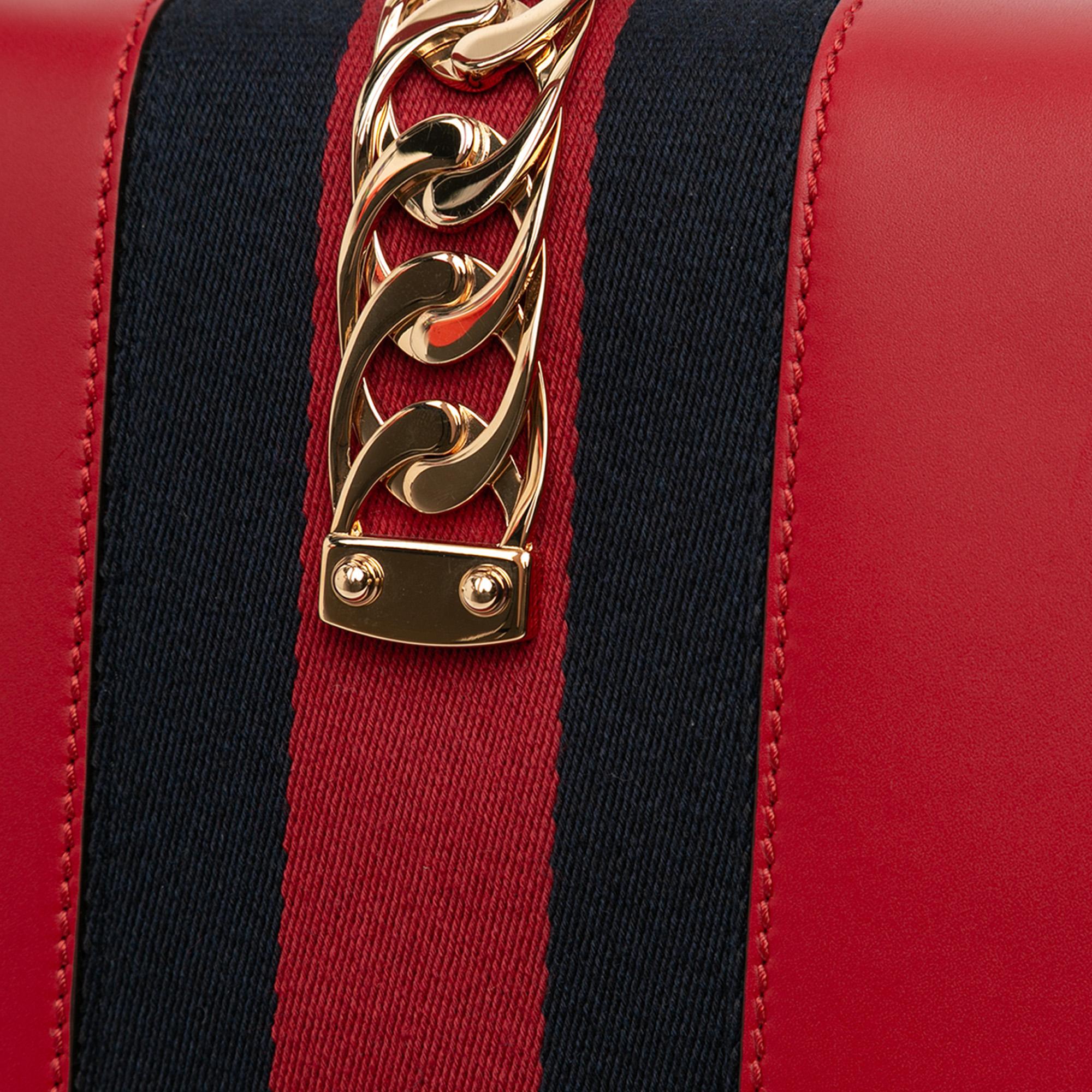 Gucci Small Leather Sylvie Web Satchel