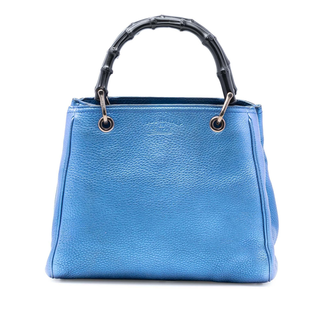 Gucci Small Metallic Calfskin Bamboo Shopper Satchel