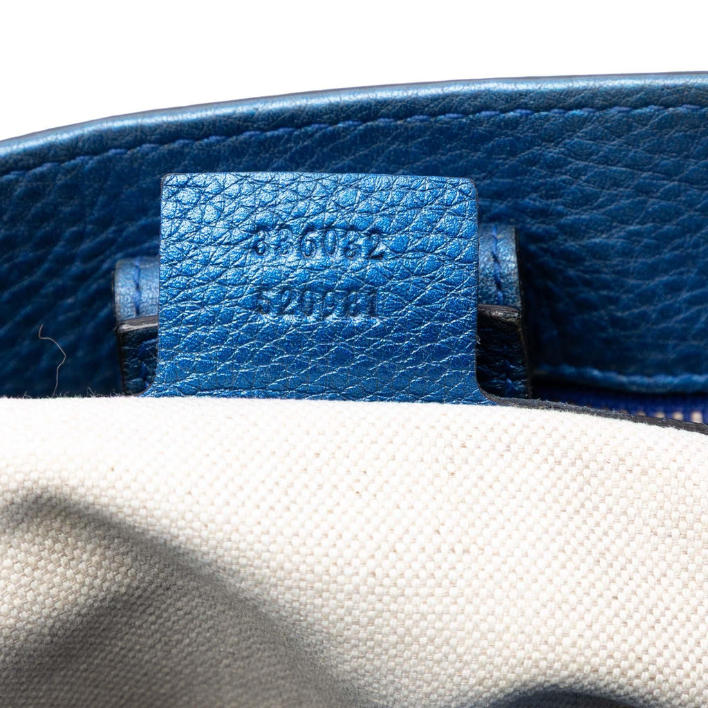 Gucci Small Metallic Calfskin Bamboo Shopper Satchel
