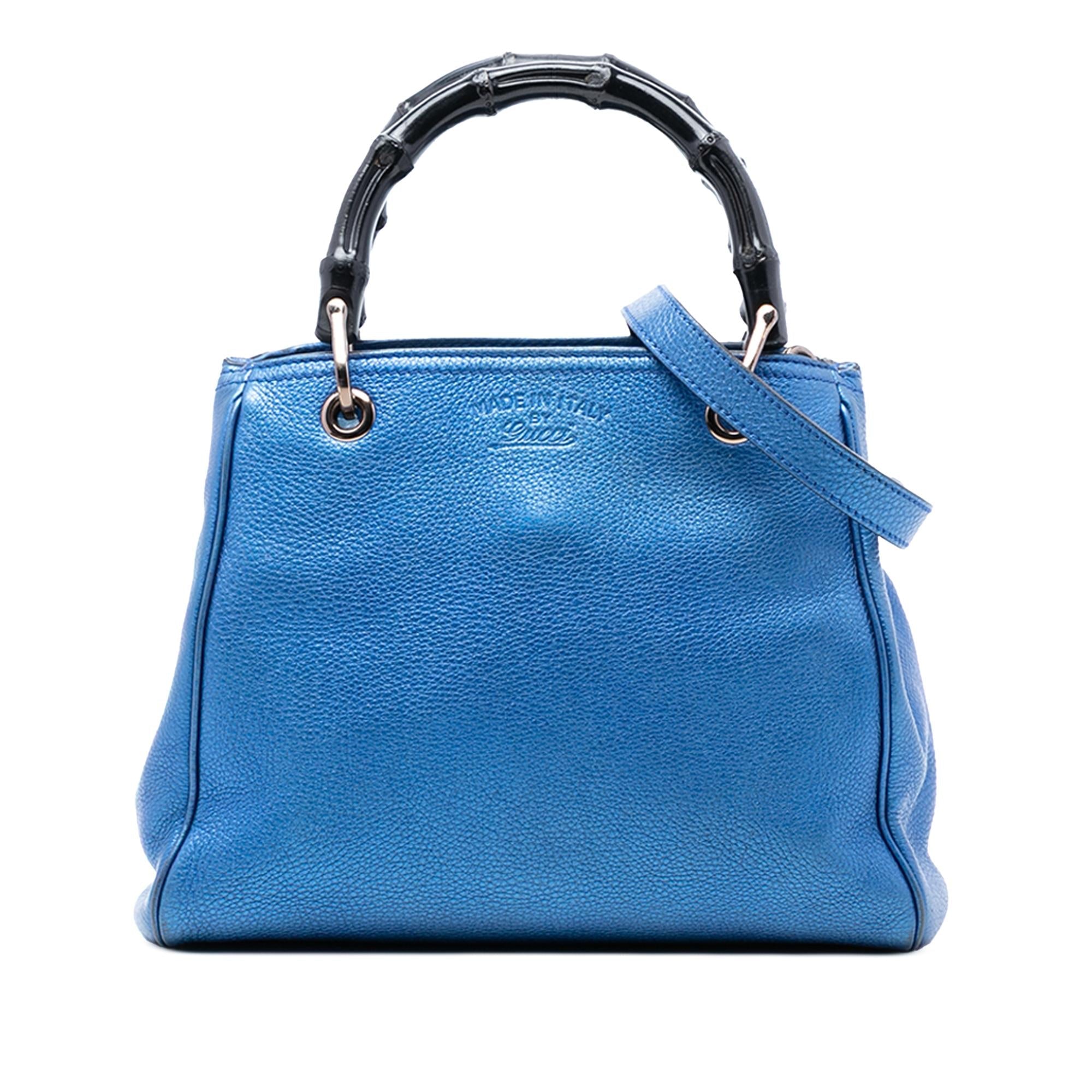 Gucci Small Metallic Calfskin Bamboo Shopper Satchel