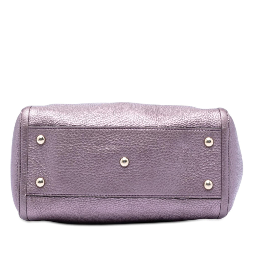 Gucci Small Metallic Leather Soho Satchel
