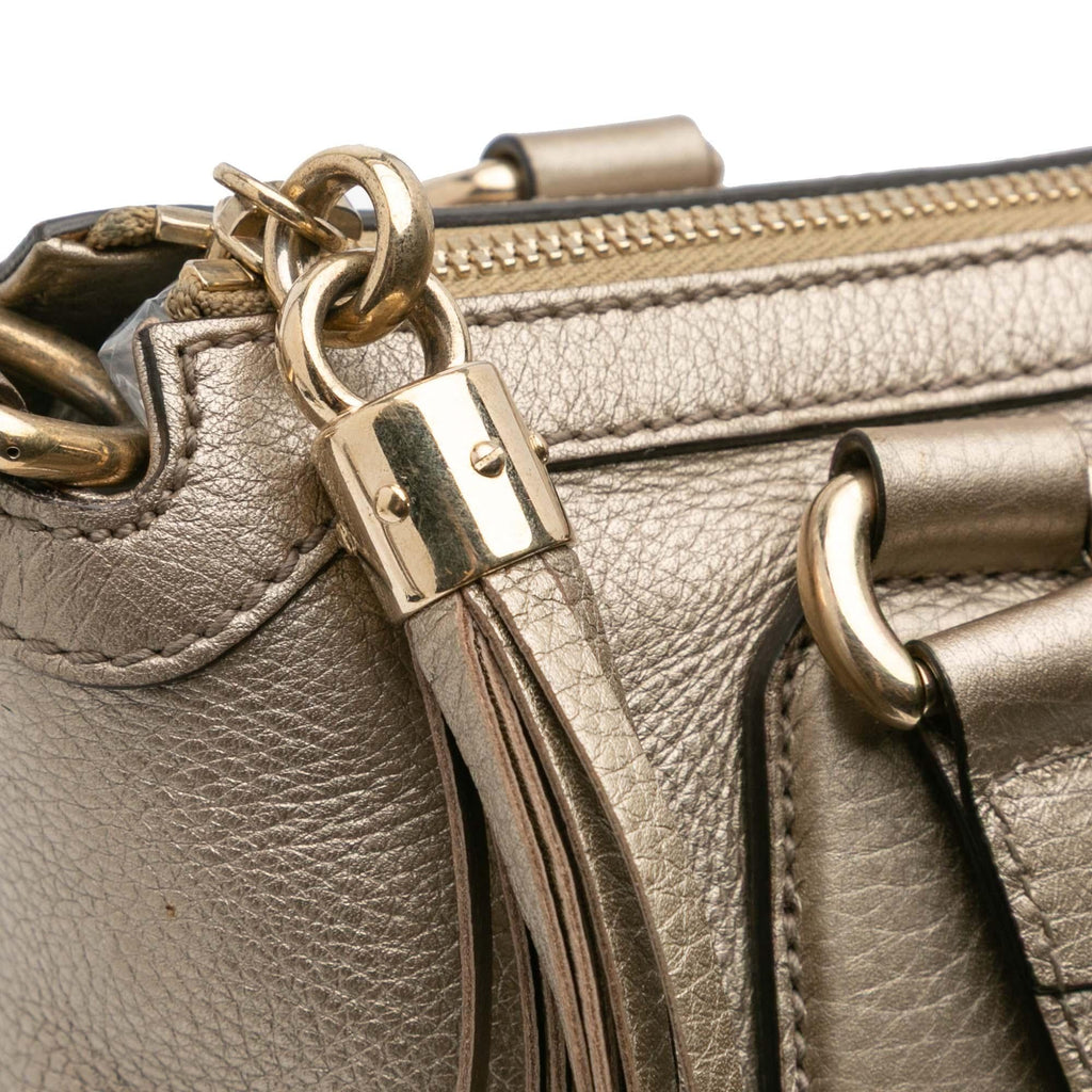 Gucci Small Metallic Leather Soho Working Satchel