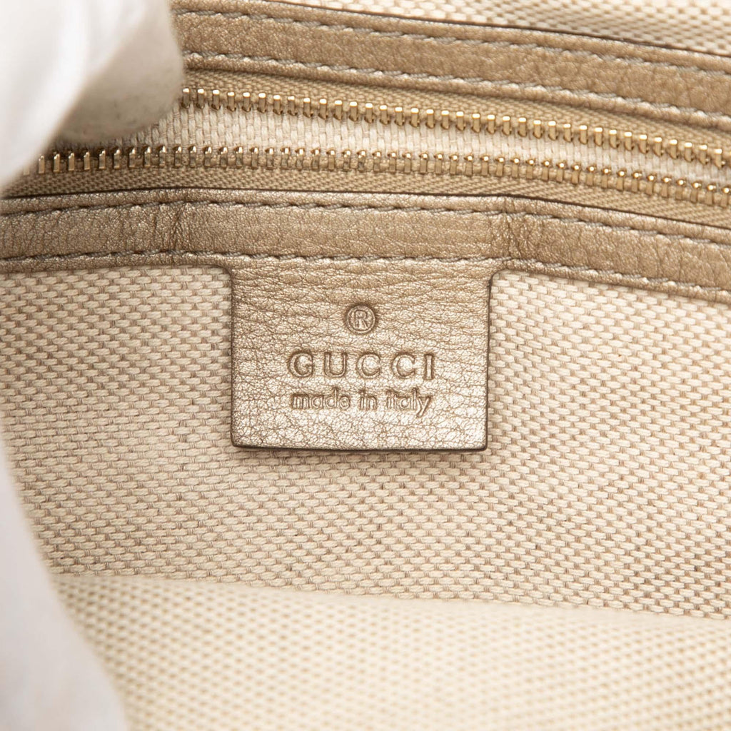 Gucci Small Metallic Leather Soho Working Satchel