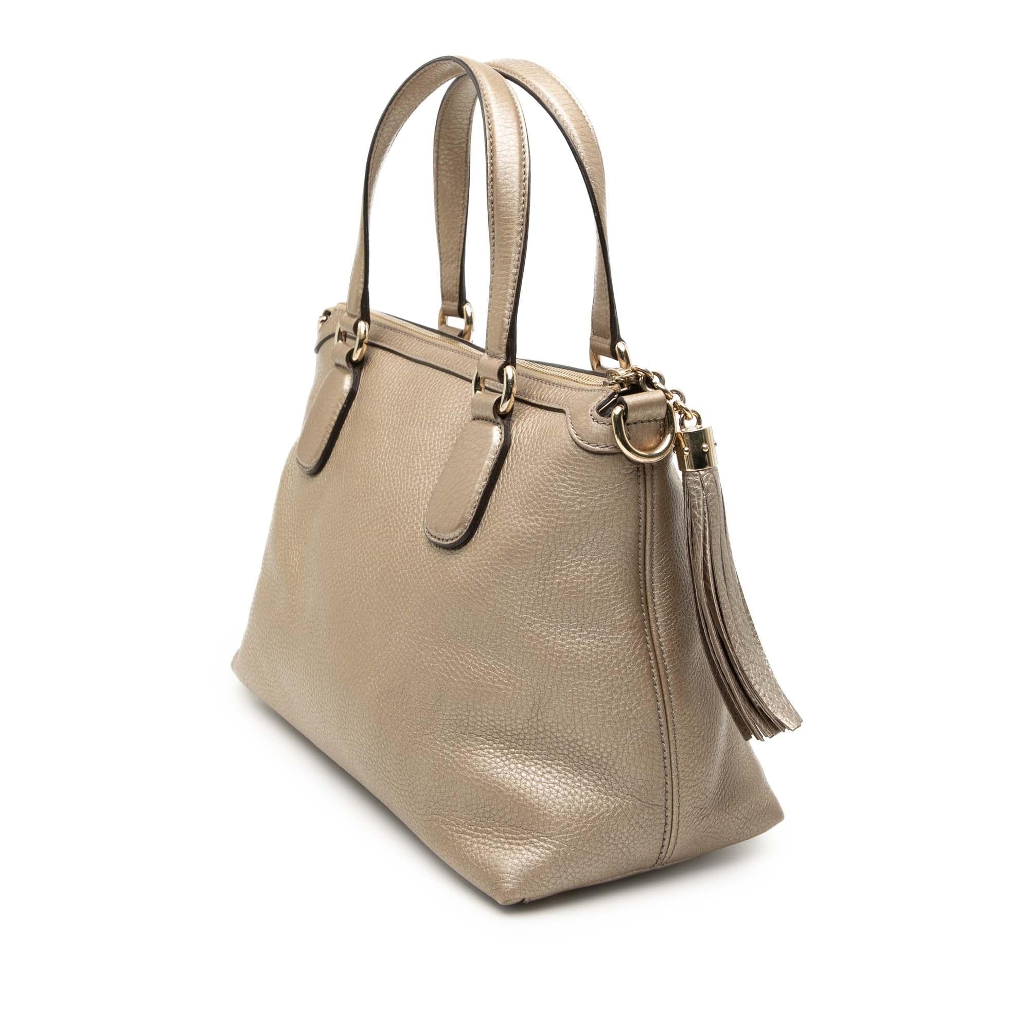 Gucci Small Metallic Leather Soho Working Satchel