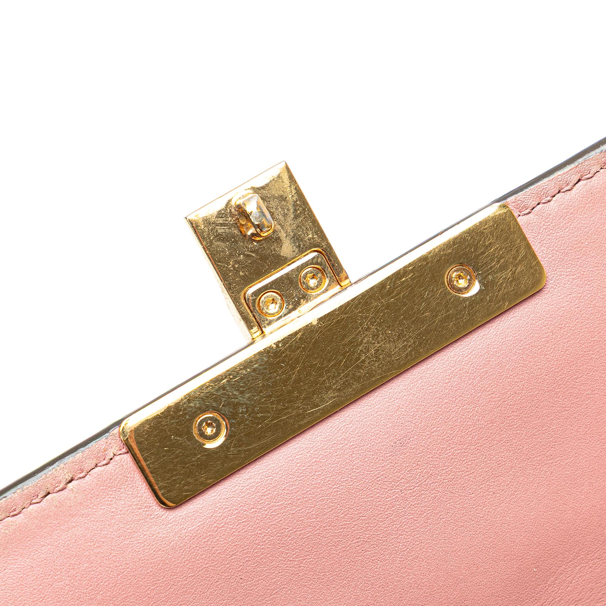 Gucci Small Pearl Studded Leather Padlock Crossbody