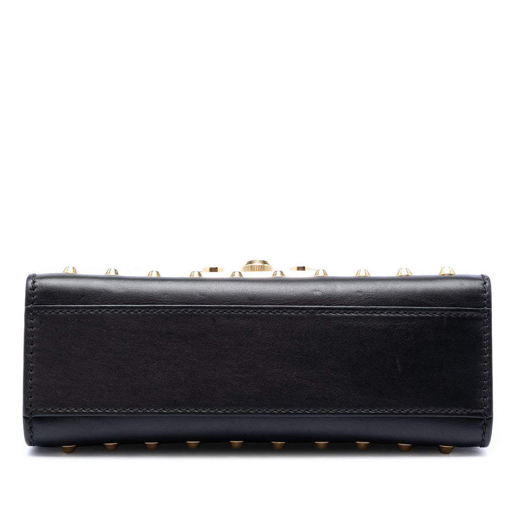 Gucci Small Pearl Studded Leather Padlock Crossbody