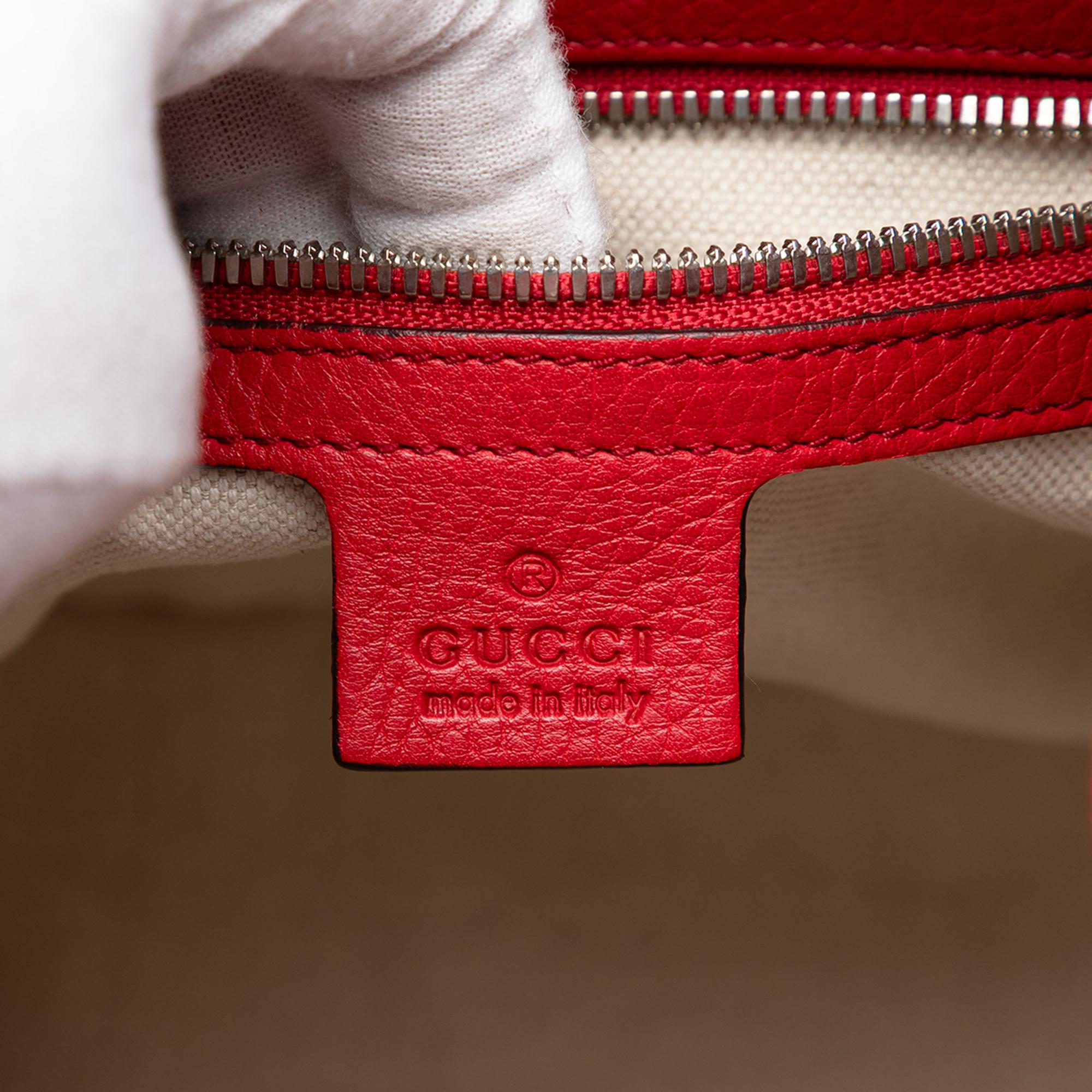 Gucci Small Pebbled Calfskin Soho Drawstring Backpack