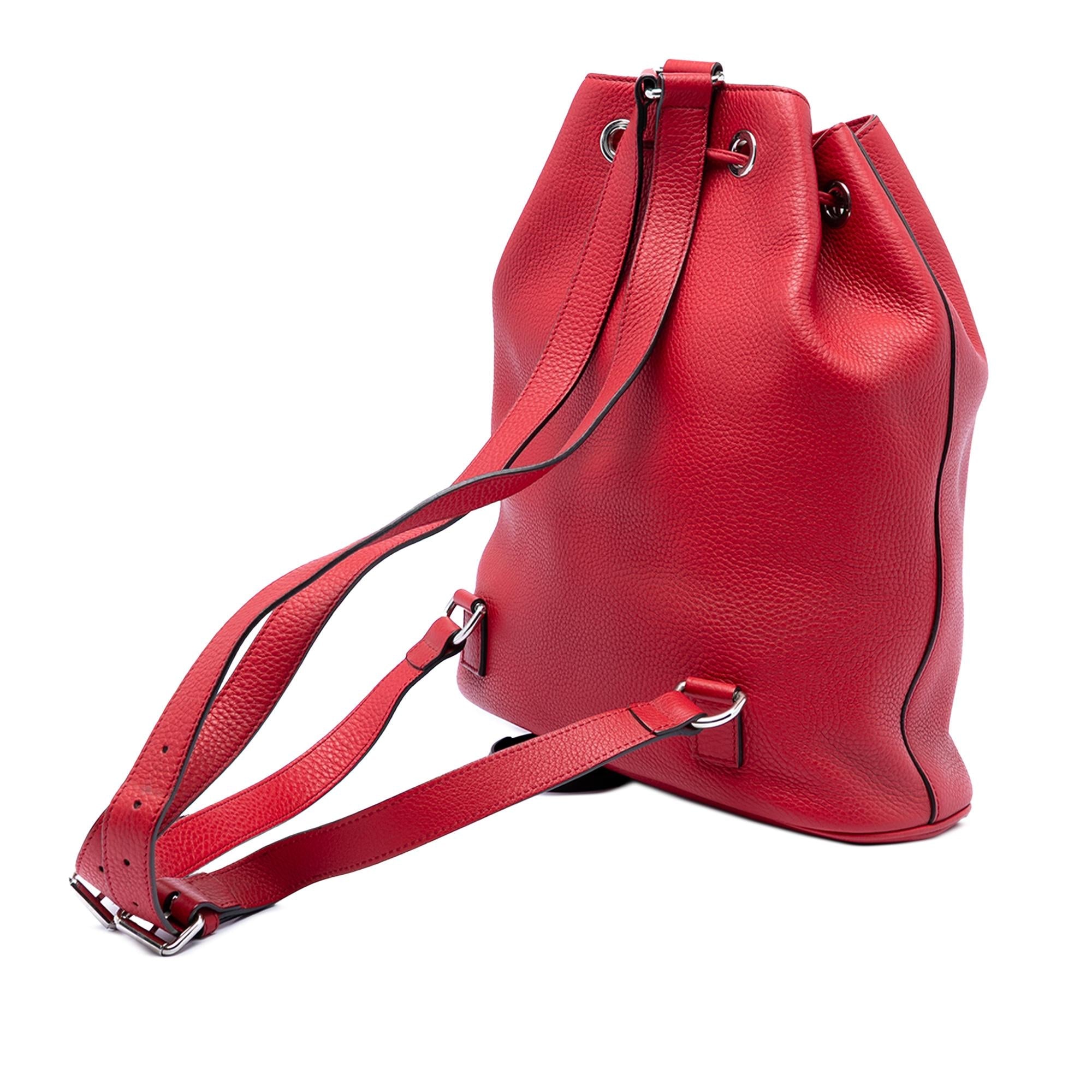 Gucci Small Pebbled Calfskin Soho Drawstring Backpack