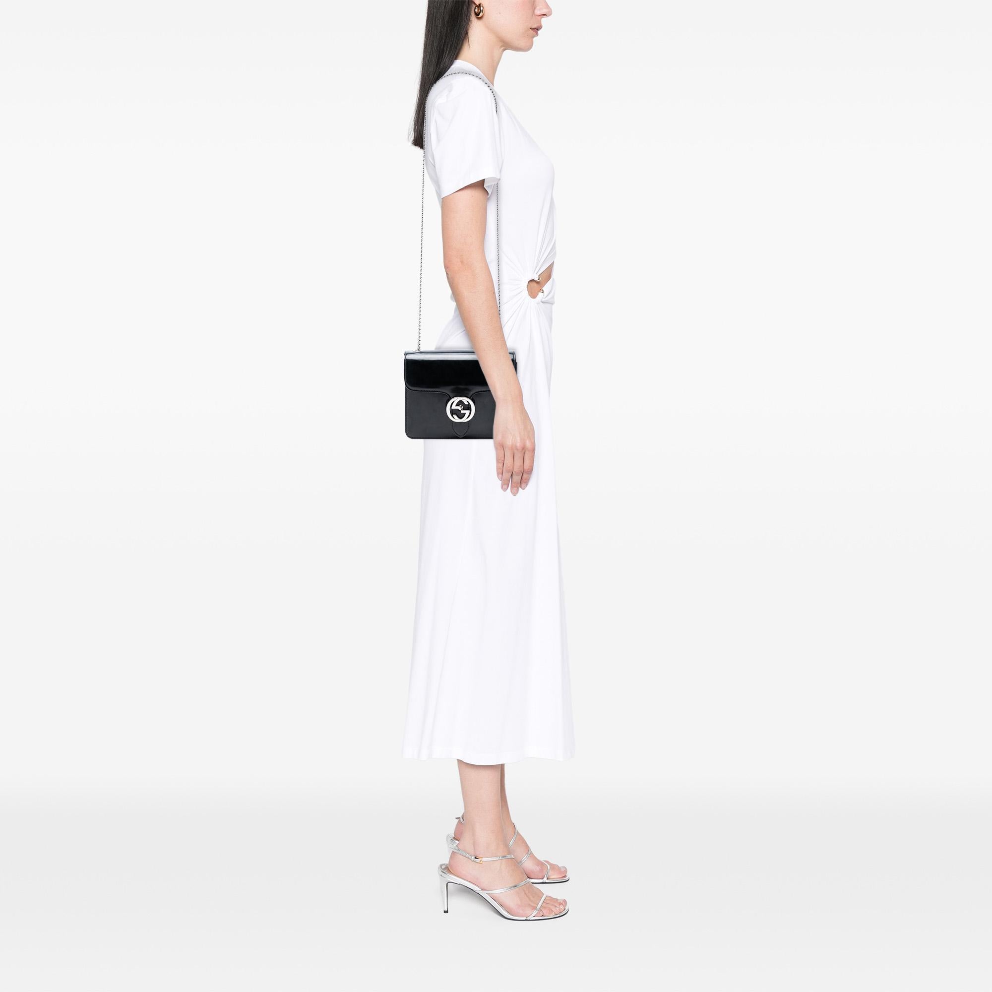 Gucci Small Polished Calfskin Interlocking G Dollar Crossbody