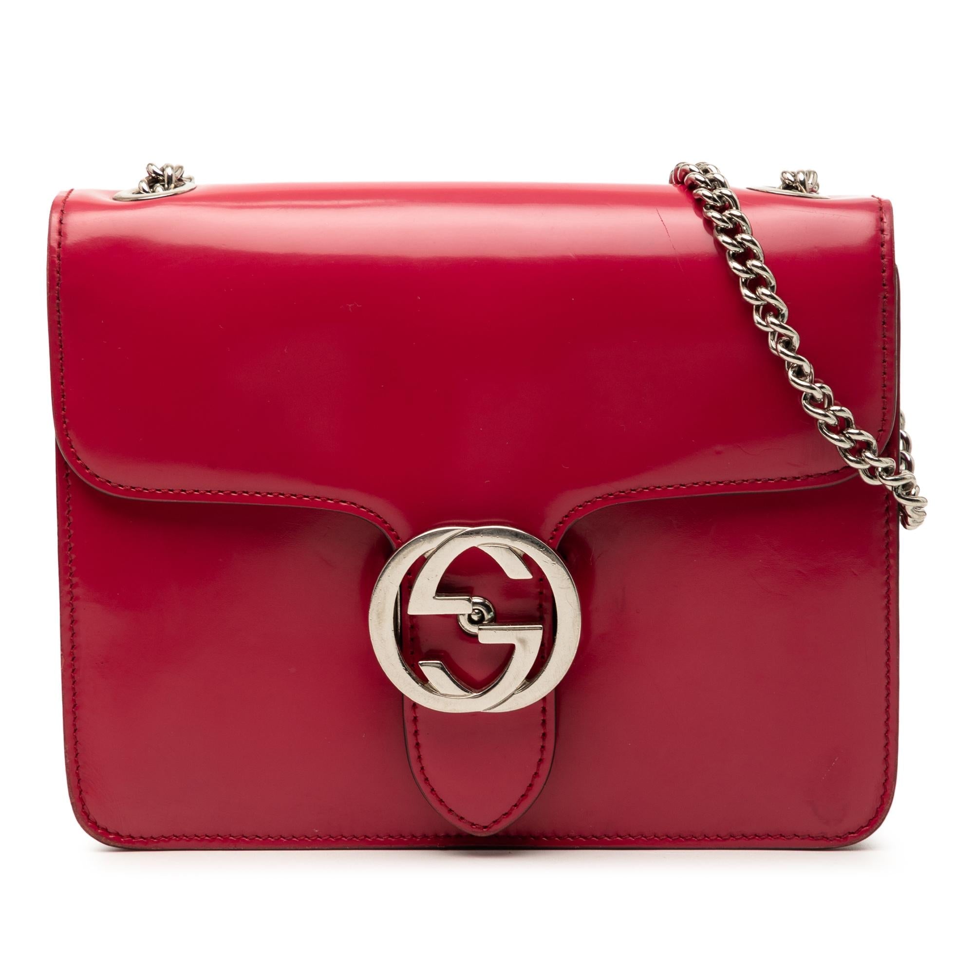 Gucci Small Polished Calfskin Interlocking G Dollar Crossbody