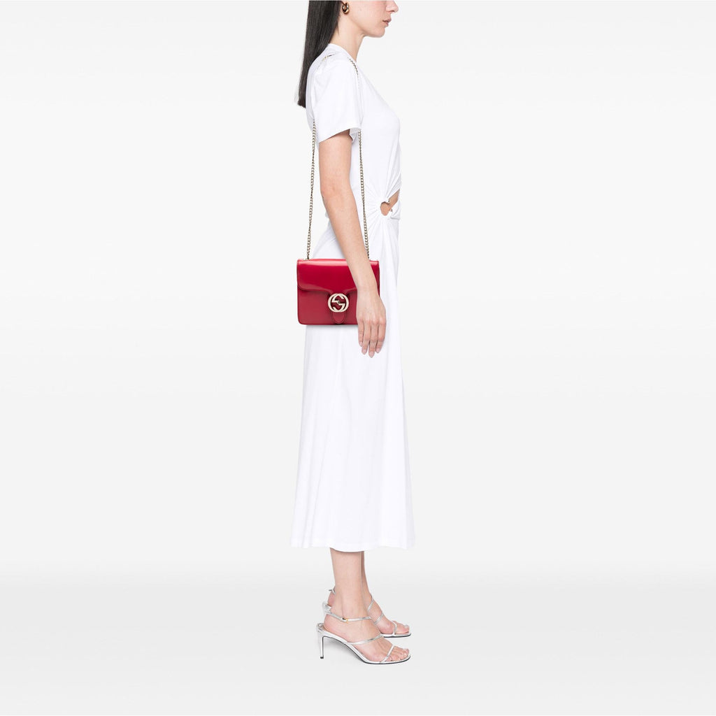 Gucci Small Polished Calfskin Interlocking G Dollar Crossbody