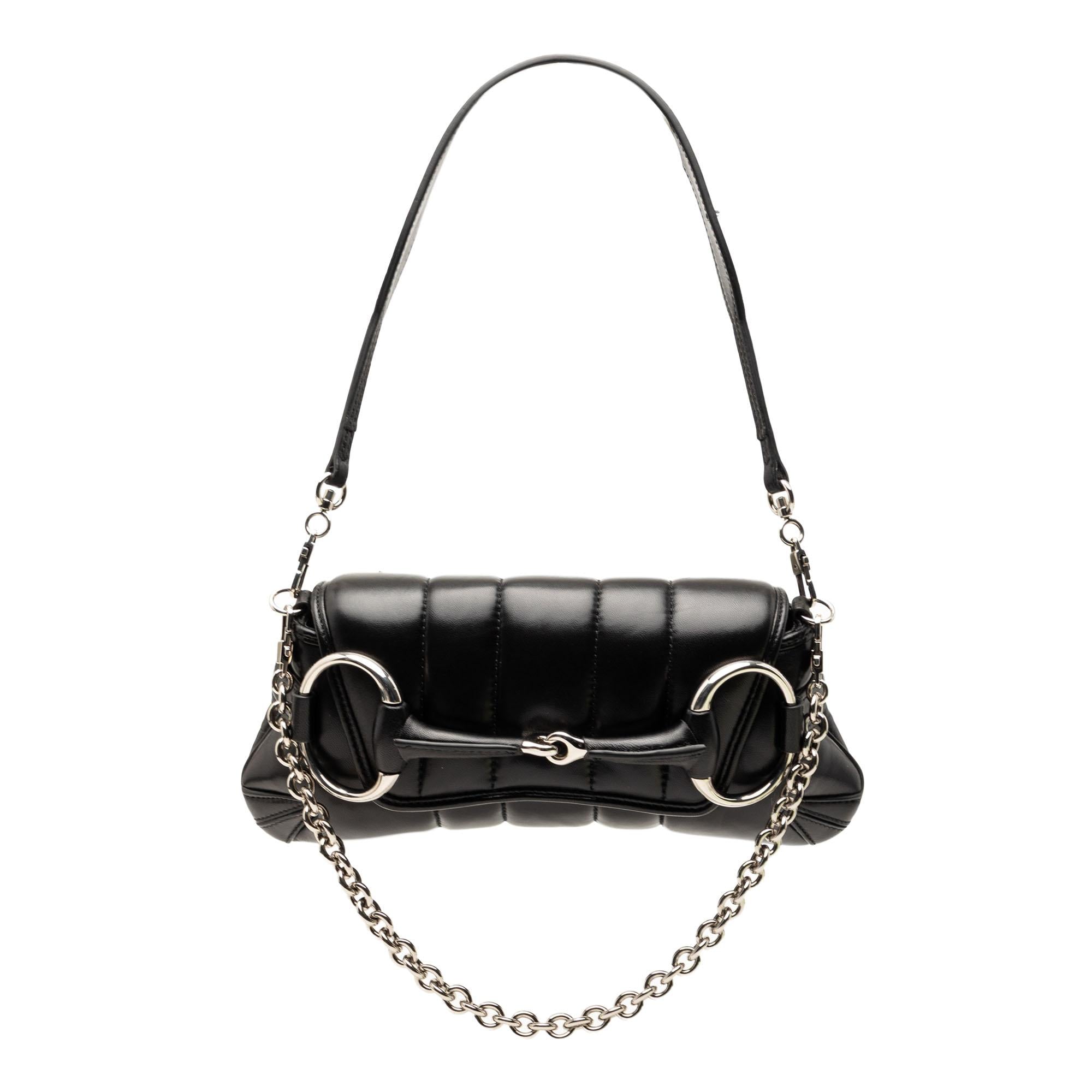 Gucci Small Quilted Leather Horsebit Chain Satchel