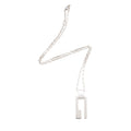 Gucci Sterling Silver Open Logo Plate Chain Link Necklace