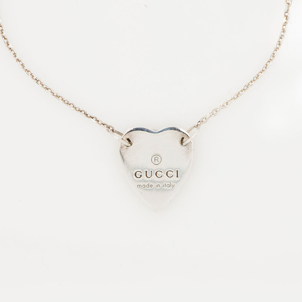 Gucci Sterling Silver Trademark Heart Tag Bracelet