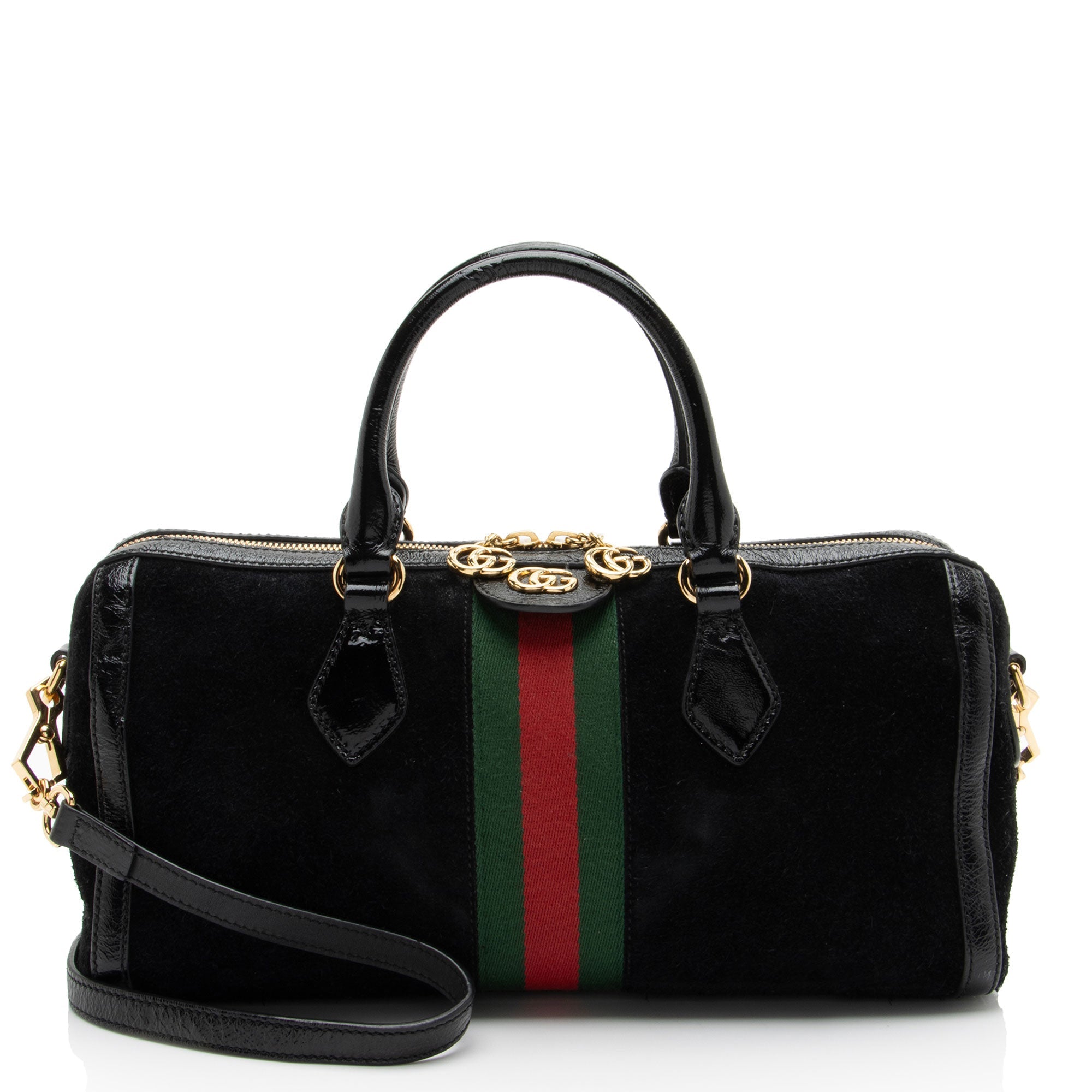 Gucci Suede Ophidia Medium Boston Bag