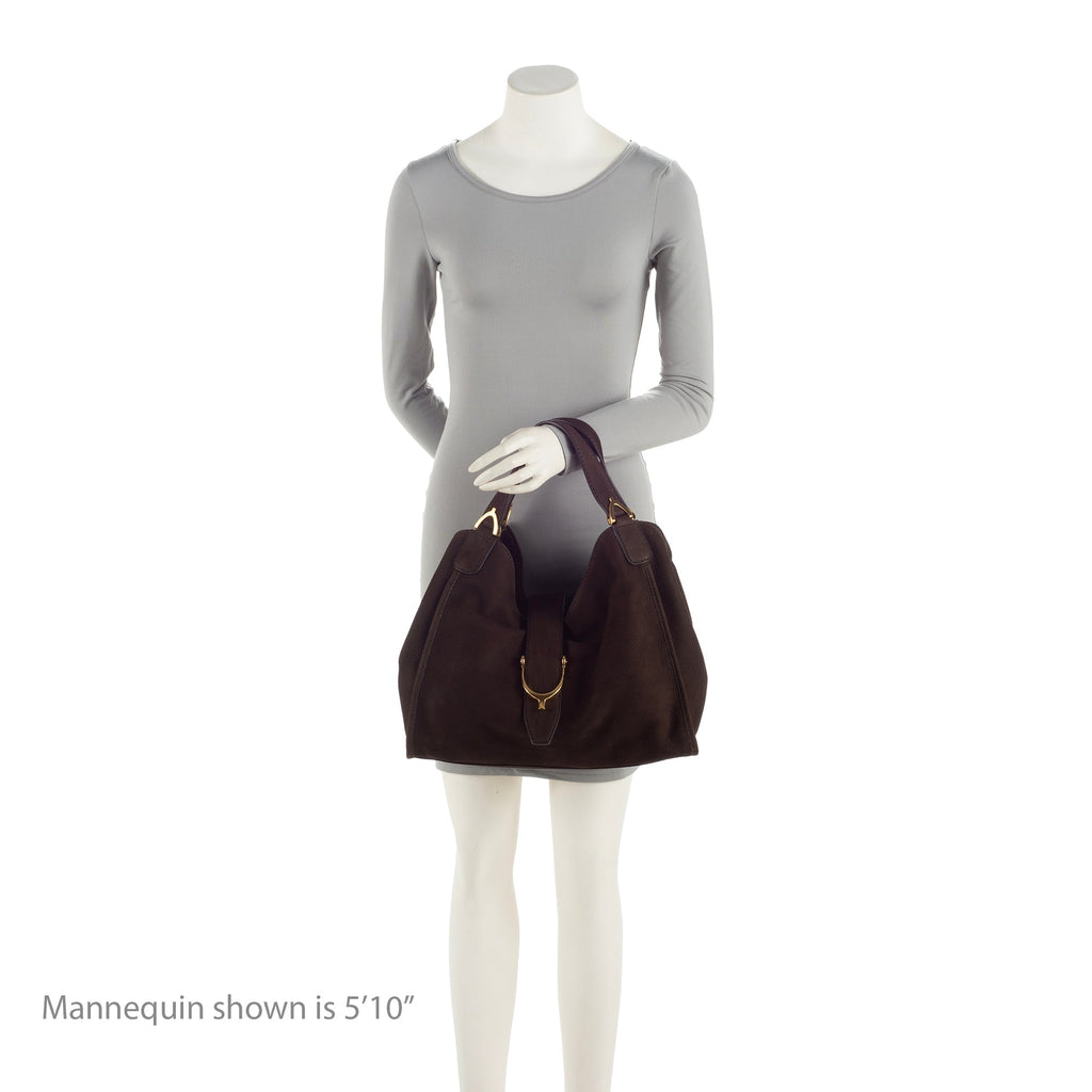 Gucci Suede Stirrup Tote (SHF-XdZ15l)