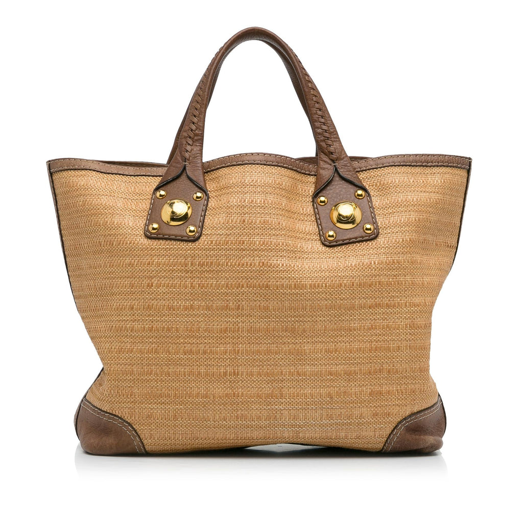 Gucci Sunset Straw Tote Bag (SHG-fPDmkH)
