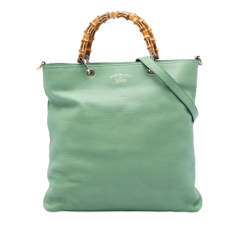 Gucci Tall Calfskin Bamboo Shopper Tote