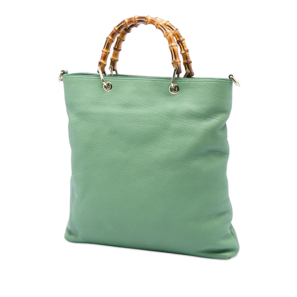 Gucci Tall Calfskin Bamboo Shopper Tote