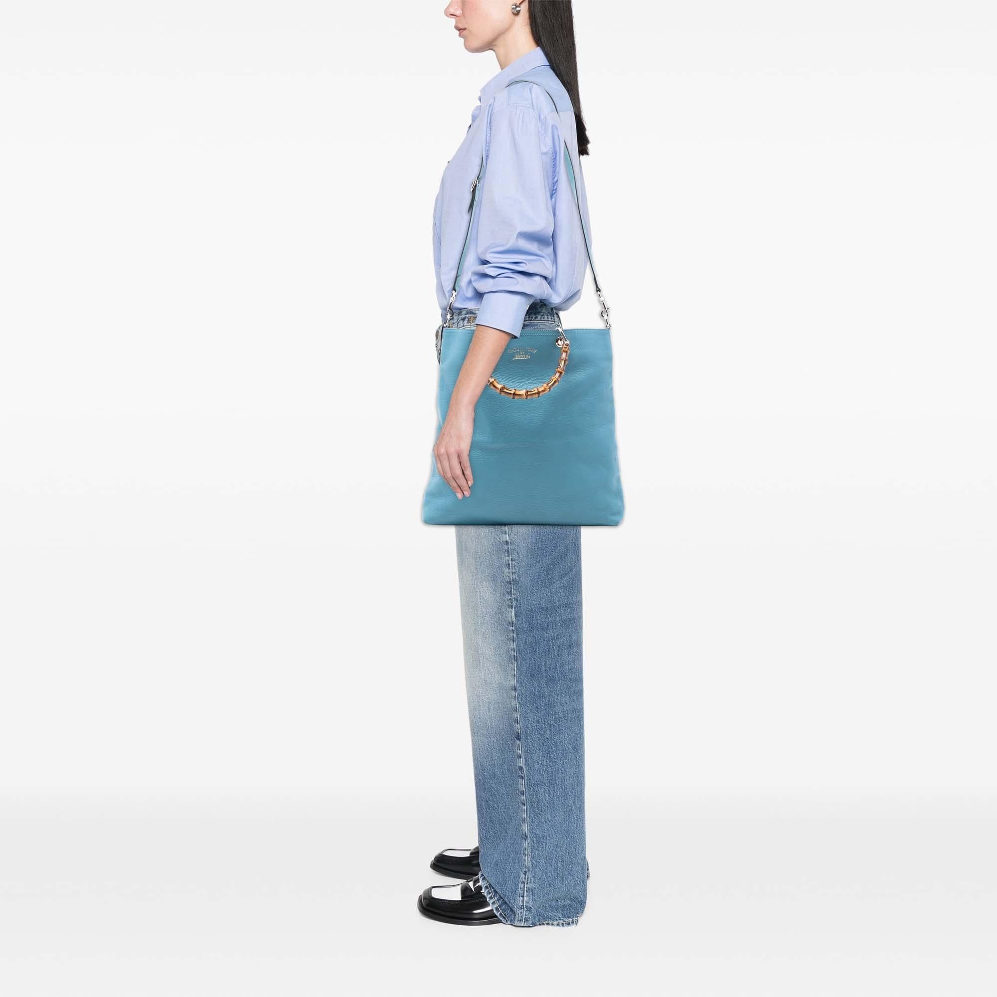 Gucci Tall Leather Bamboo Shopper Tote