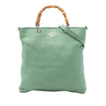 Gucci Tall Leather Bamboo Shopper Tote