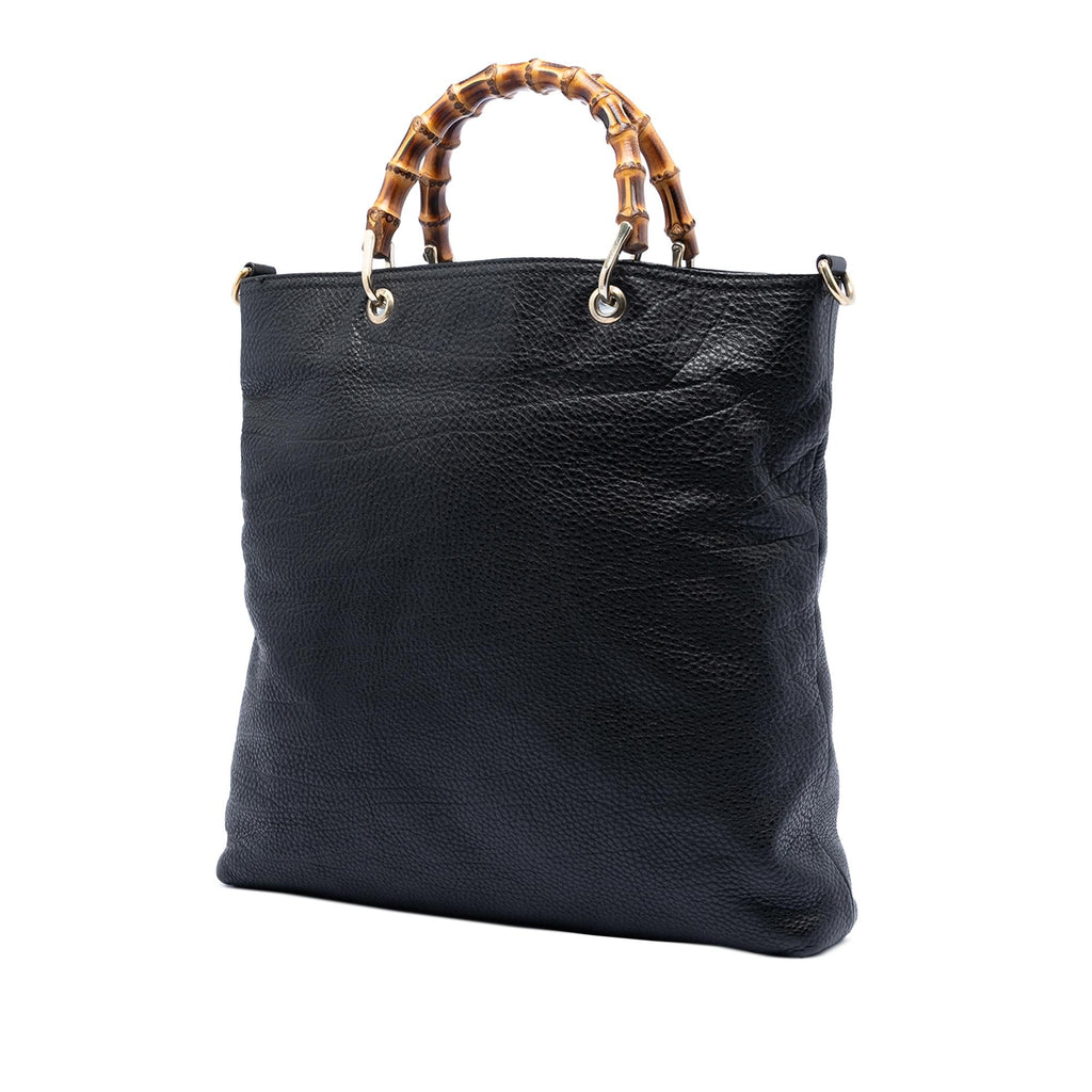 Gucci Tall Leather Bamboo Shopper Tote