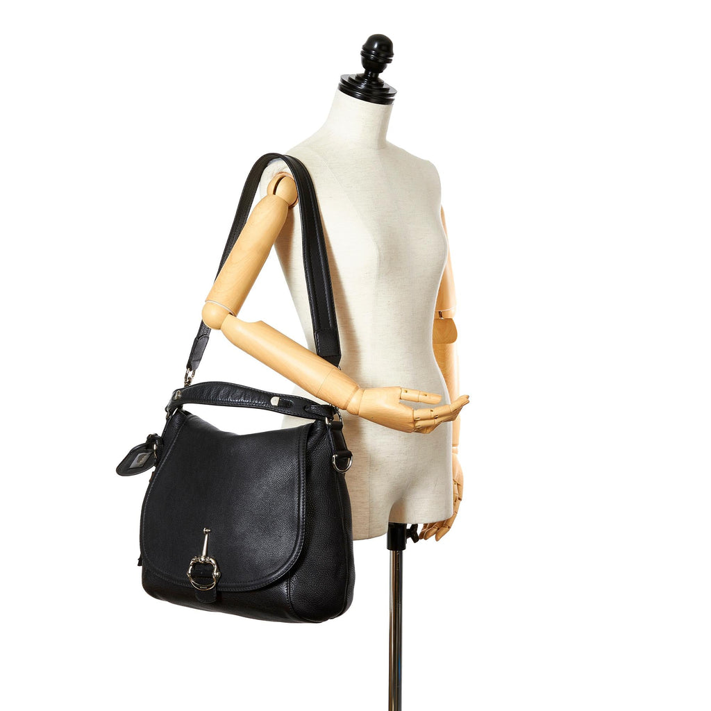 Gucci Techno Horsebit Leather Satchel (SHG-25125)