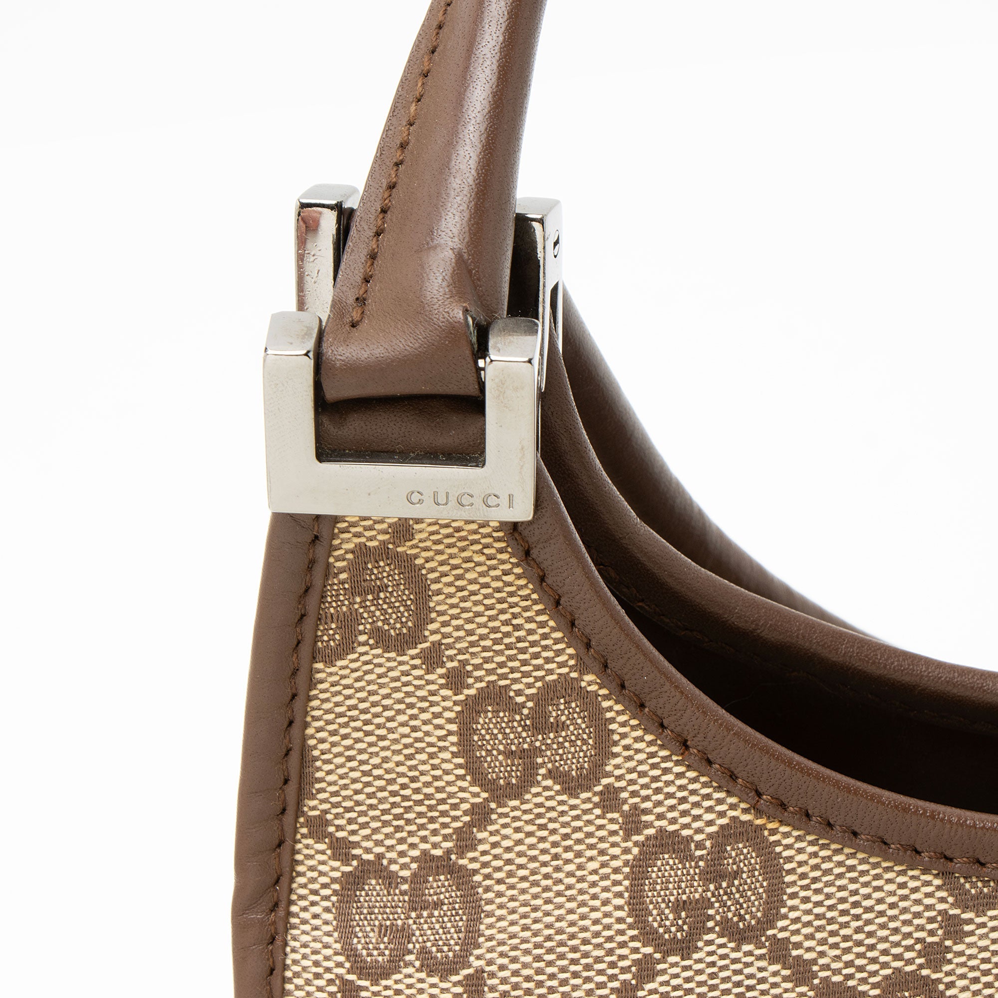 Gucci Vintage GG Canvas Bardot Small Satchel