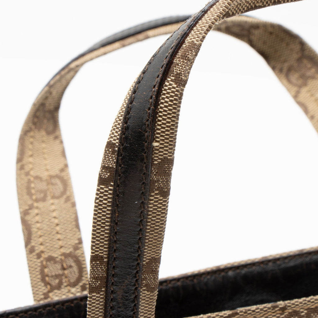 Gucci Vintage GG Canvas Double Pocket Tote