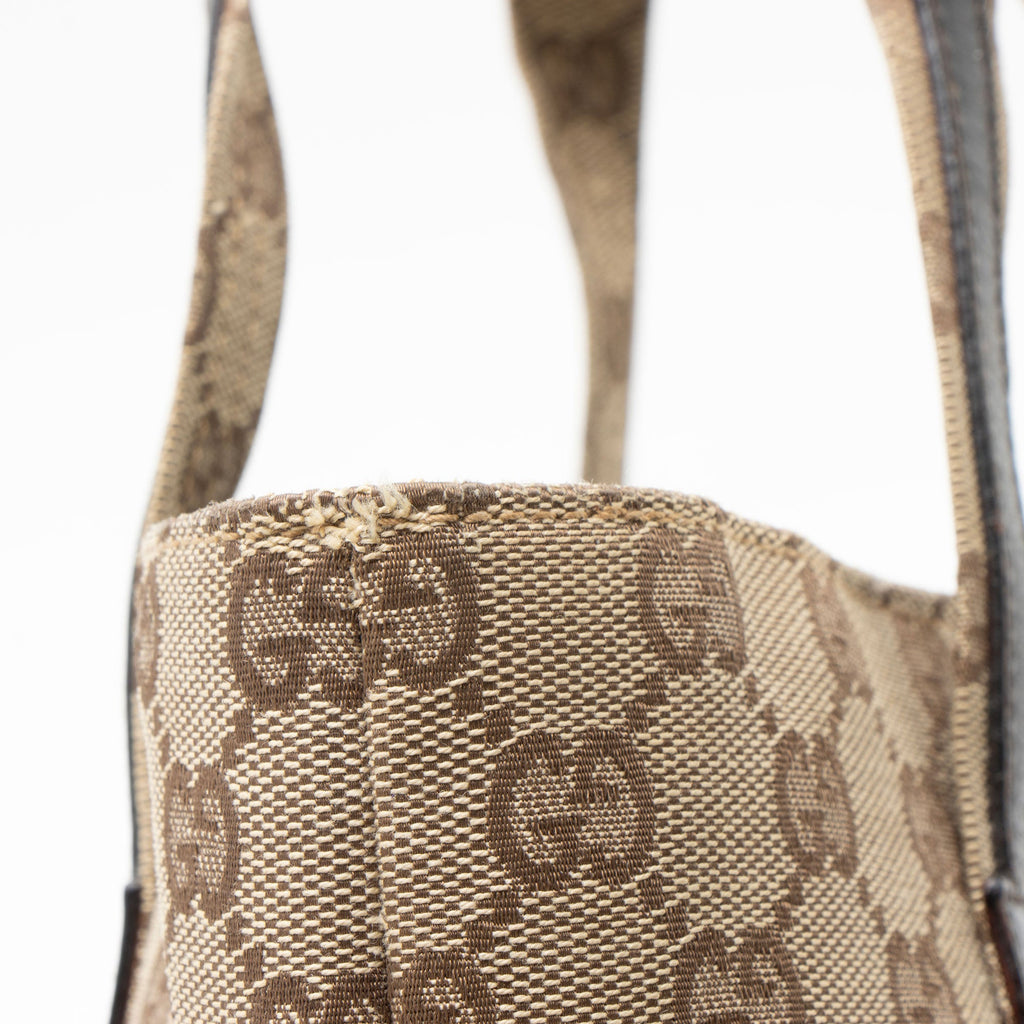 Gucci Vintage GG Canvas Double Pocket Tote