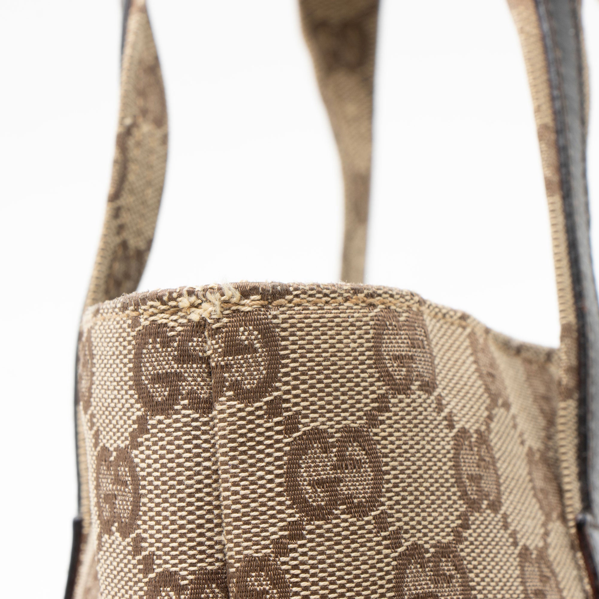 Gucci Vintage GG Canvas Double Pocket Tote