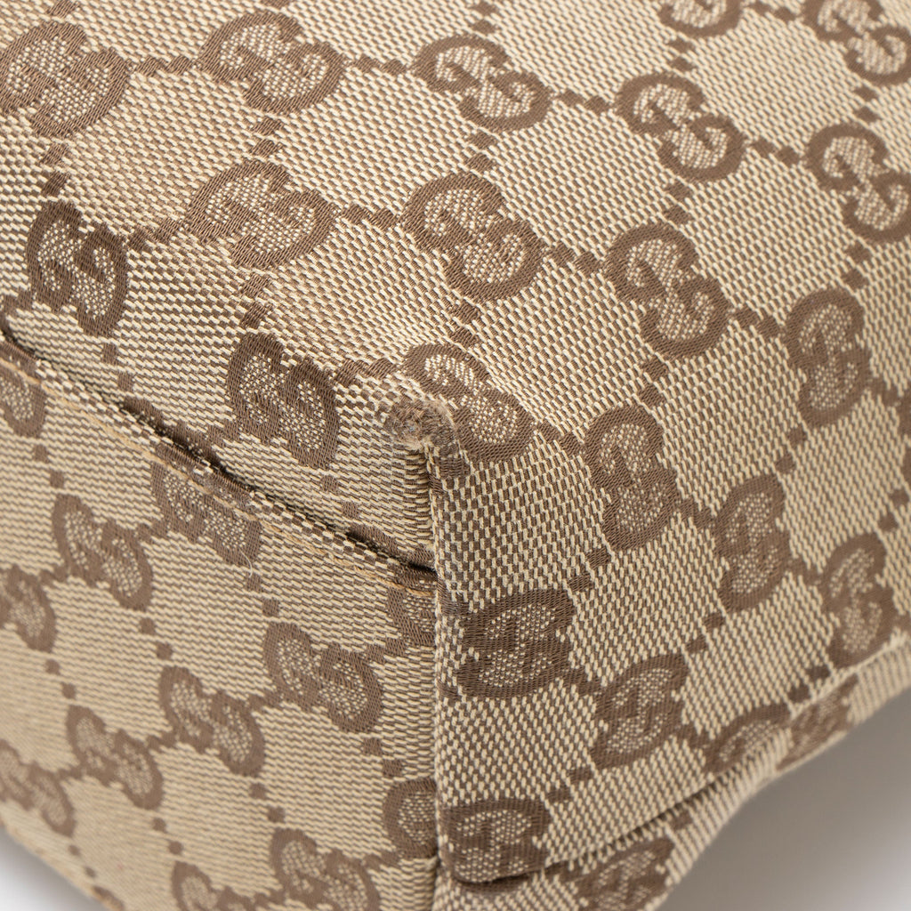 Gucci Vintage GG Canvas Double Pocket Tote