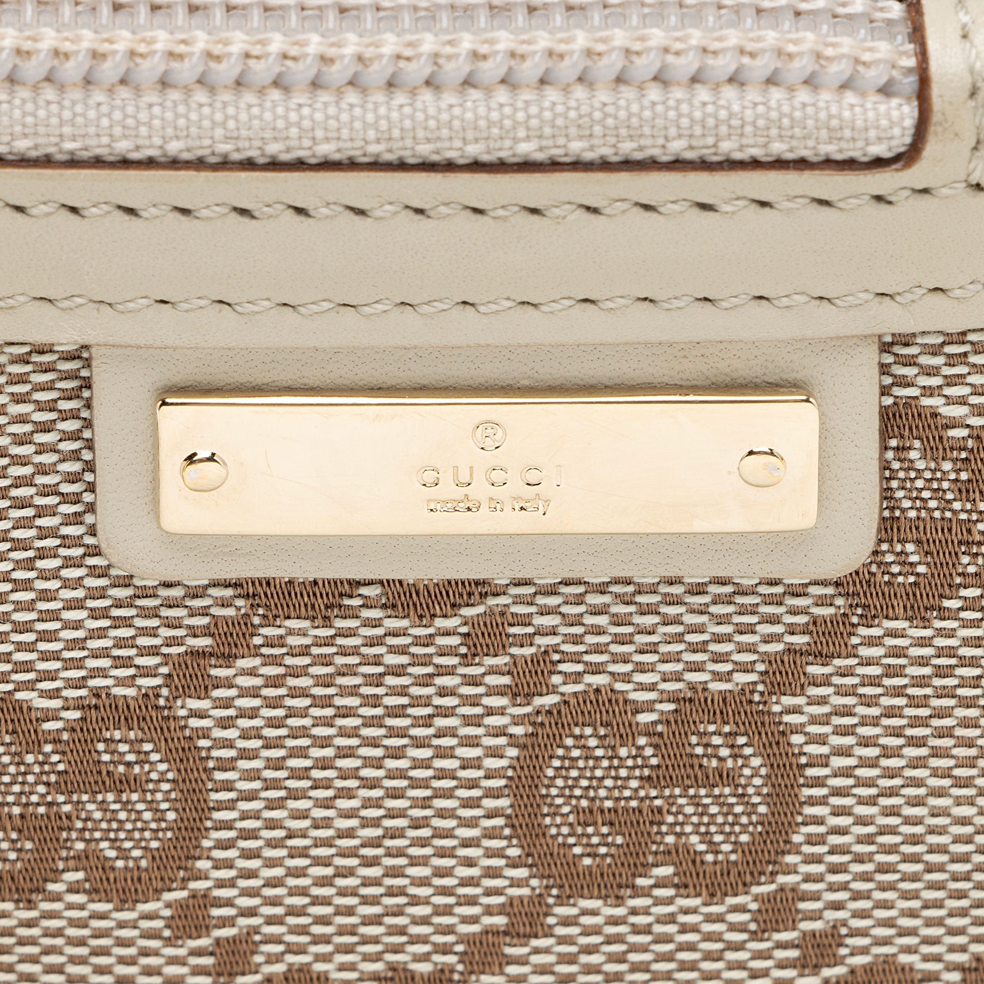 Gucci Vintage GG Canvas Front Pocket Shoulder Bag
